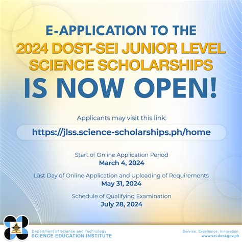dost junior level science scholarship|2024 DOST.